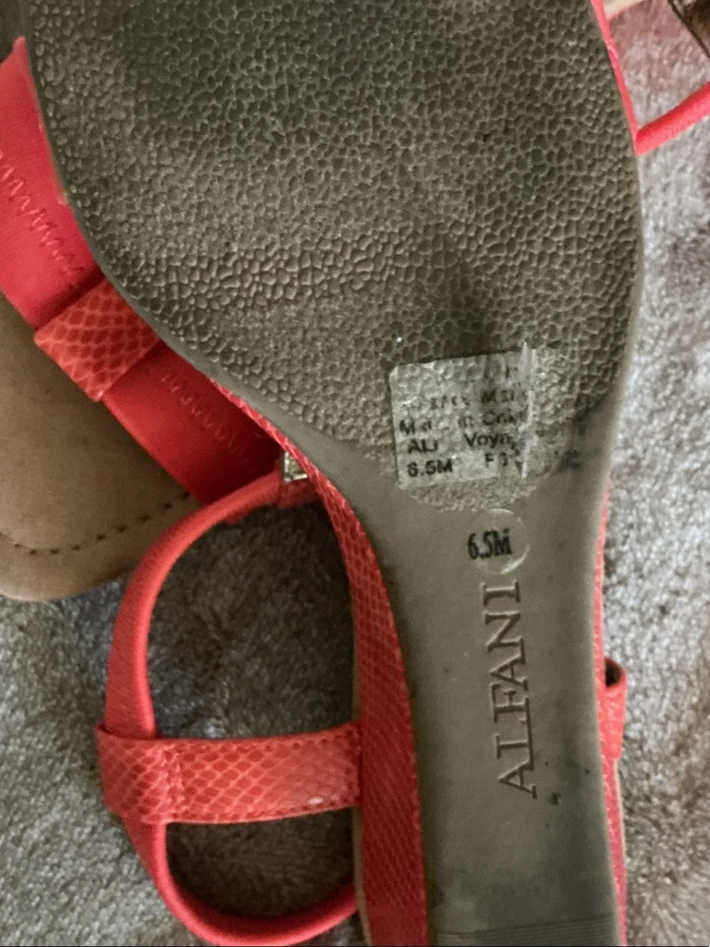 Alfani Kids Bright Coral T-Strap Sandals